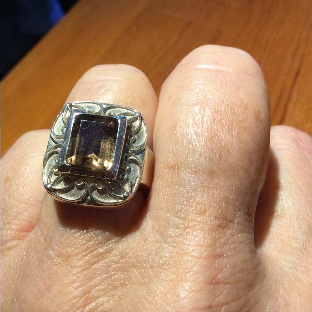 Pretty Sterling silver Smokey quartz ring